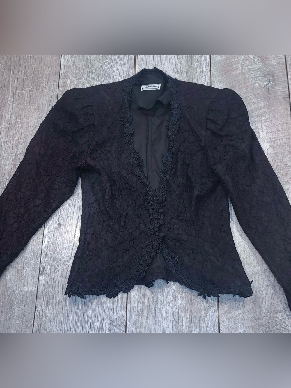 Demaro Black and burgendy Lace Women's Blazer Jacket size xs